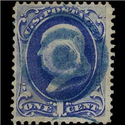 1870 SCARCE US 1c Franklin Ultramarine Used Stamp (STM-1301)