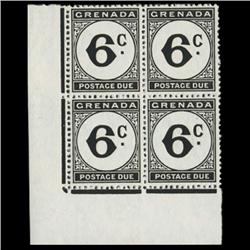 1952 Grenada 6p Postage Due Stamp Block PREMIUM (STM-0618)