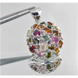 87ctw Fancy Tourmaline Sterling Pendant  (JEW-2294)