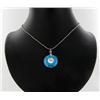 Image 2 : 18k WG Plated Turquoise & Shell Disc Necklace (JEW-1963)