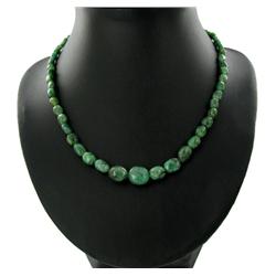 26.4ct Natural Zambian Emerald Beads Silver Clasp (JEW-2410)