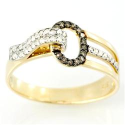 0.46Ct 14 Brown & 32 White Diamond Ring 9K Gold (JEW-9041X)