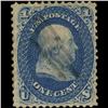 Image 1 : 1861 SCARCE US 1c Franklin Blue Cancelled w/Gum (STM-1306)