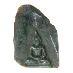 Hand Carved Dark Green Jade Thai Style Buddha (CLB-184)