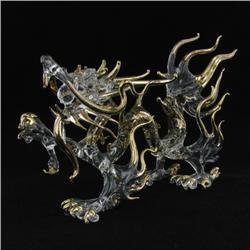 Hand Formed Glass Gilded Dragon (DEC-268)