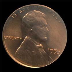 1955 Lincoln Cent Coin GEM Graded MS67 RED (COI-6392)