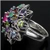 Image 2 : 63ctw Top Colors Multigem Sterling Ring  (JEW-2276)