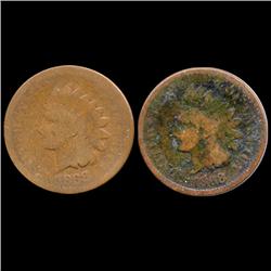 1868 Indian Cent Pair Circulated (COI-7472)