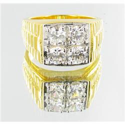 36ctw Lab Diamond 22k Gold Vermeil Ring (JEW-2359)