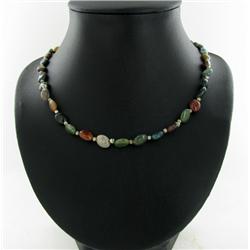 117ct Multi-Colored Jade Nickel Bead Necklace (JEW-2181)