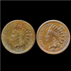 1864 Indian Cent Higher Grade Pair Copper (COI-7460)