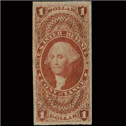 1860s US Revenue Stamp $1 Imperf Conveyance (STM-1363)