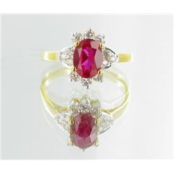 11ctw Lab Dia/Ruby 22k Gold Vermeil Ring (JEW-2394)