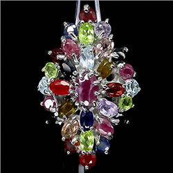 70ctw Deluxe Fancy Multigem Sterling Ring  (JEW-2312)