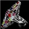 Image 2 : 70ctw Deluxe Fancy Multigem Sterling Ring  (JEW-2312)