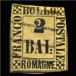 1859 RARE Italy Romagna 2b Postal Stamp Hi Grade (STM-0199)