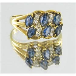 1.3ct Ceylon Blue Sapphire & Diamond 10k Ring (JEW-1474)