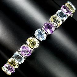 127ctw Amethyst-Citrine-Garnet-Topaz 925 Bracelet  (JEW-2274)