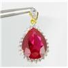 Image 1 : 42ctw Lab Dia/Ruby 22k Gold Vermeil Pendant (JEW-2367)