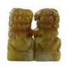 Image 2 : 64ct Handcarved Burma Jade Fu Dog Pair (ANT-1072)