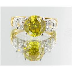 20ctw Lab Dia/Y. Sapphire 22k Gold Vermeil Ring (JEW-2379)