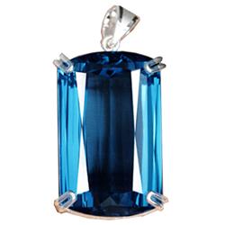 105ctw Sterling Pendant Barrel London Blue Topaz  (JEW-2322)