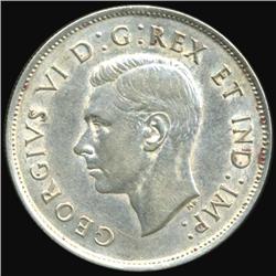 1938 Canada Silver Half Dollar AU+ Scarce Date (COI-7118)
