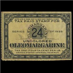 1935 US Oloeomargarine 24c Tax Stamp NICE (STM-0622)