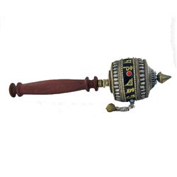 Tibet Bronze Prayer Wheel with Handle (ANT-941)