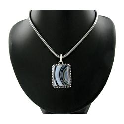 275ct Natural Onyx German Silver Pendant-/hain (JEW-2409)
