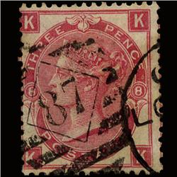 1867 RARE GB 3p Rose Used Stamp  (STM-1546)