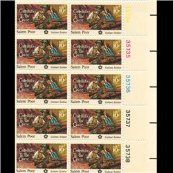 1975 US Poor 10c Plate Block of 10 Mint (STM-0657)