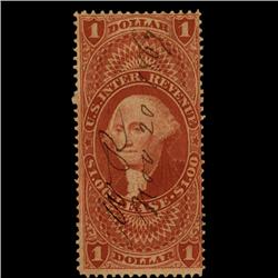 1860s US Revenue Stamp $1 Lease (STM-1513)