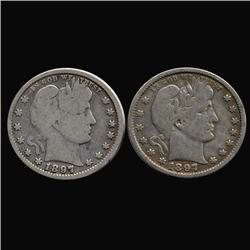 1897 Barber Quarters Pair Better Circulated (COI-7417)