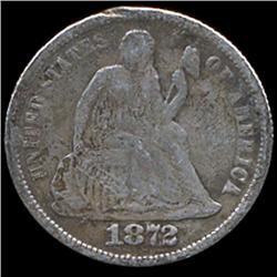 1872 Seated Dime Better Grade (COI-7606)