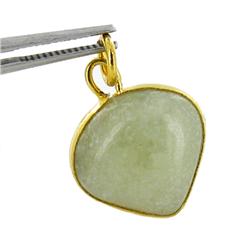 25ct Jade Yellow Gold Vermeil Pendant (JEW-2218)