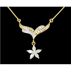 30ctw Lab Diamond 22k Gold Vermeil Necklace (JEW-2347)