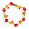 Image 1 : 56ctw Lab Ruby 22k Gold Vermeil Bracelet (JEW-2350)