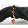 Image 3 : 56ctw Lab Ruby 22k Gold Vermeil Bracelet (JEW-2350)
