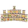 Country store vegetable display cans (24), Ferndell & Baby Stuart brands, made for a supermarket dis