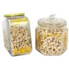 Image 1 : Planters Peanut jars (2), slanted embossed glass Streamline jar w/metal lid & 6-sided jar w/adv on e