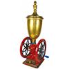 Image 1 : Coffee grinder, Elturia #6, cast iron counter style w/large brass hopper, wood drwr, restored paint,