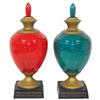 Image 1 : Apothecary globes from Parke-Davis Pharmaceuticals, lighted molded red/green plastic in VG working c