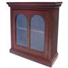 Apothecary cabinet, hanging walnut case for pharmacist's special drugs, arched front glass panels, s