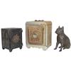 Image 1 : Banks (3), all cast iron, Security Safe Deposit combination bank w/orig paint, patd 1887 cast on bot