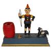 Mechanical bank, Trick Dog, mfgd by Hubley, solid base, cast iron w/orig paint, Near-Mint cond, 7.75