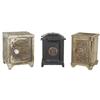 Banks (3), Kenton Hdwr Savings Deposit, cast iron w/wreath & torch sides, combination lock, combinat