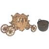 Image 1 : Bank, woven basket, cast iron w/orig bronze flashing, dime register, VG working cond, 3"H x 4"Dia & 