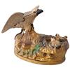 Mechanical bank, Eagle & Eaglets, mfgd by Book of Knowledge, painted cast iron, Exc cond, 6"H x 8"L.