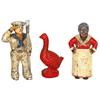 Banks (3), Sailor, Aunt Jemima & Red Goose Shoes, all painted cast iron, all VG cond, 4.5" to 5.5"H.